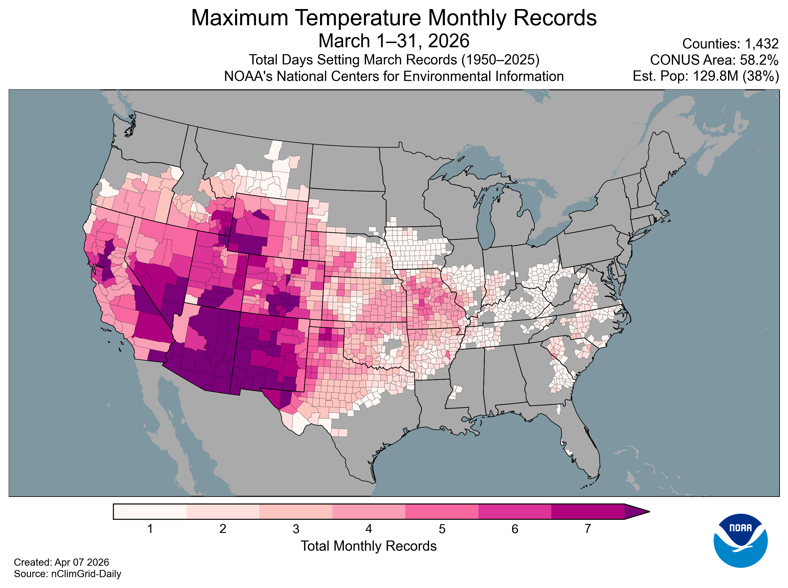 NOAA National Climate Report, April 2026
